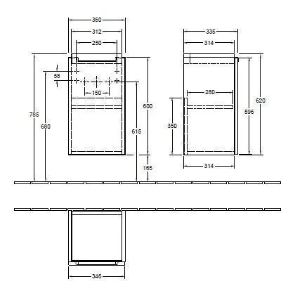 Тумба для умывальника Subway 2.0 Villeroy and Boch A81611FP