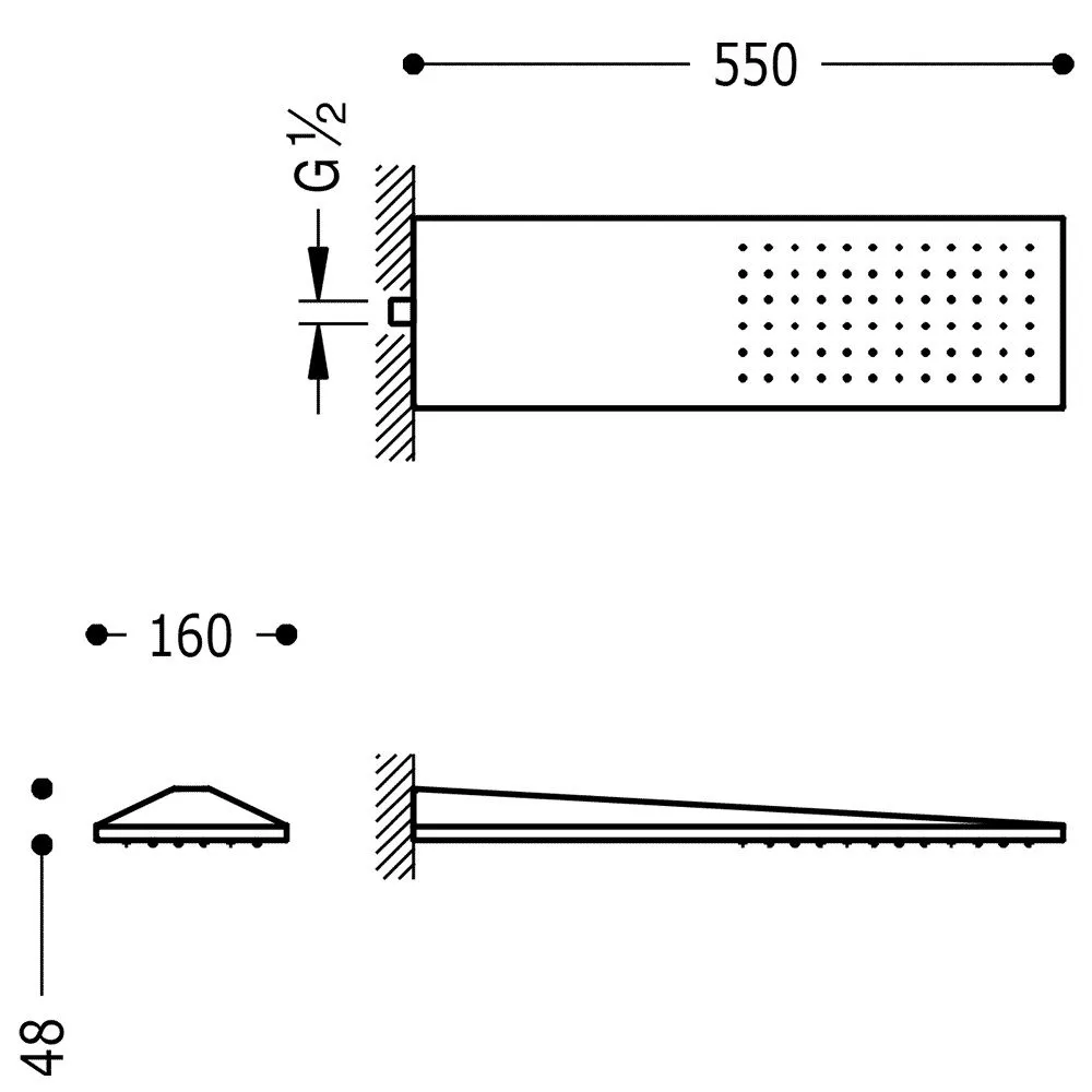 Верхний душ Tres 550Х160 29990303
