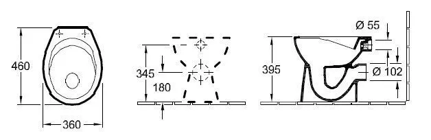 Унитаз напольный Villeroy and Boch O. Novo (без смывного края) 7619R001