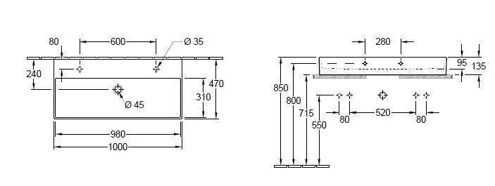 Раковина на столешницу Villeroy and Boch Memento 2.0 4A221K01