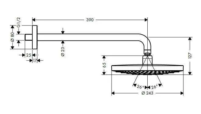 Верхній душ Hansgrohe Raindance Select S ?240 2jet 26470400
