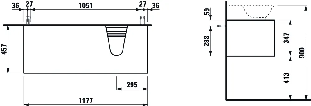 Тумба под умывальник Laufen The New Classic H4060860856311