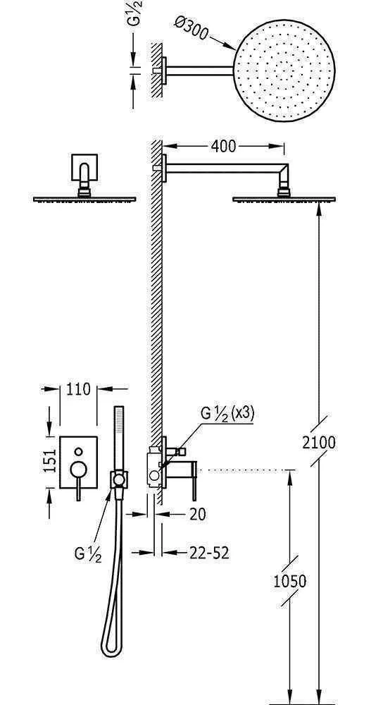 Душова система Tres Mono-Term 06218003
