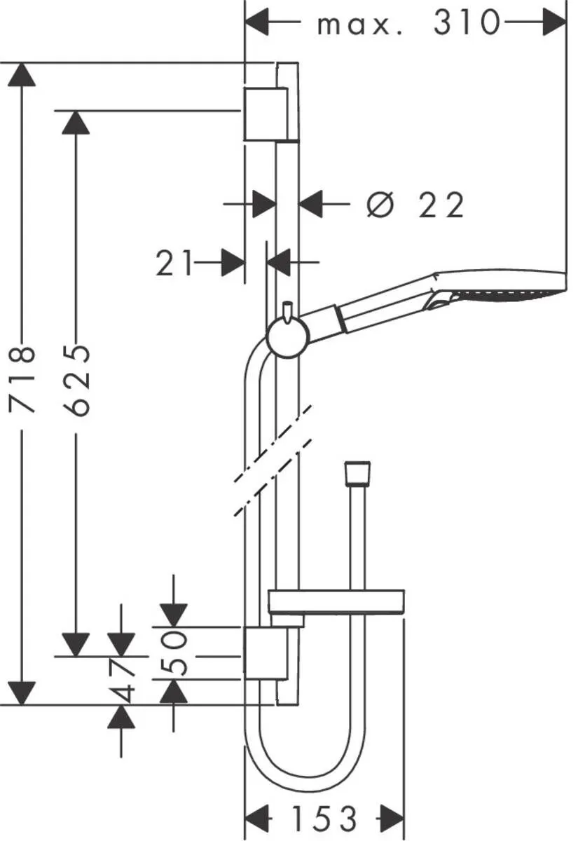 Душевой набор Hansgrohe Raindance Select S (120/900-650) 3jet 26630400