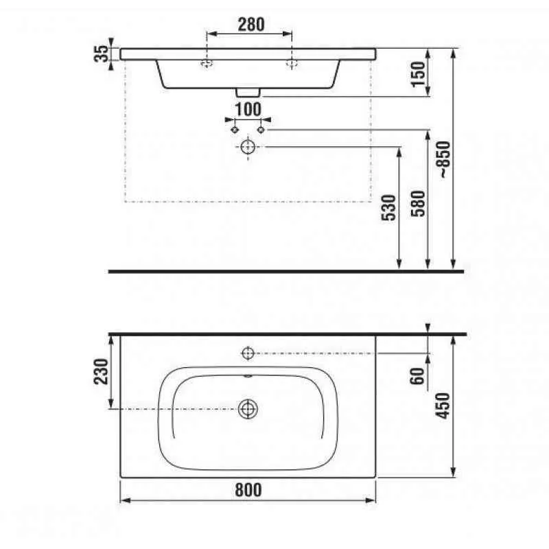 Тумба з умивальником Jika Mio H812716H7164342