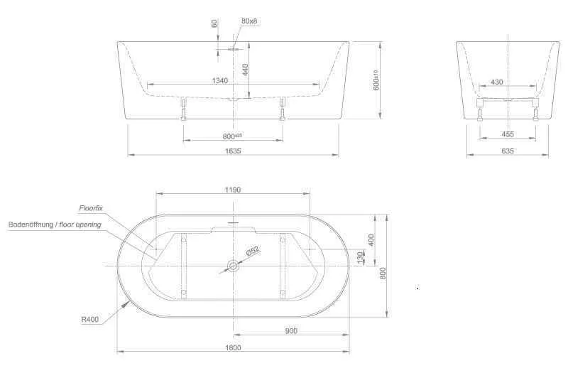 Окремостояча ванна Knief Fresh fresh 0100 -230 Белый глянцевый