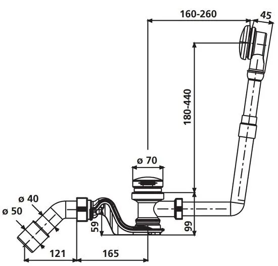 Сифон для ванны Sanit 35.064.00.0000 Push-push