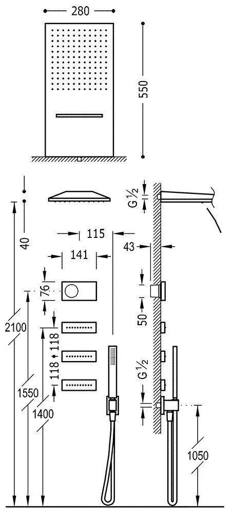 Душевая система Tres Shower Technology 9286408