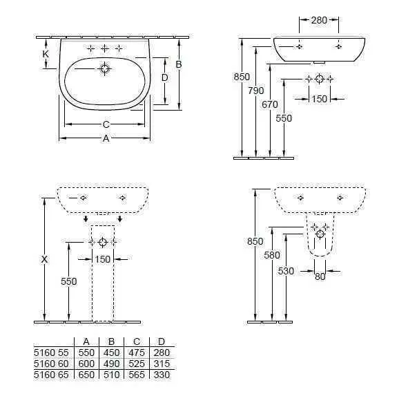 Підвісний умивальник Villeroy and Boch O. Novo 51606801