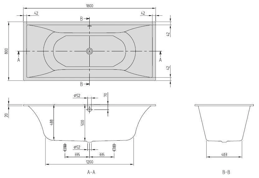 Ванна Villeroy&Boch La Belle UBQ180LAB2V-01