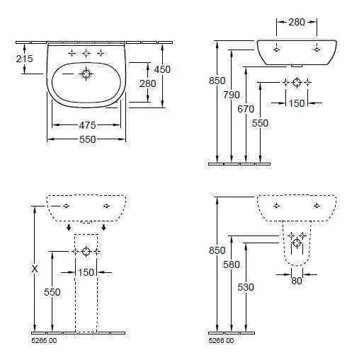 Підвісний умивальник Villeroy and Boch O. Novo 51605601