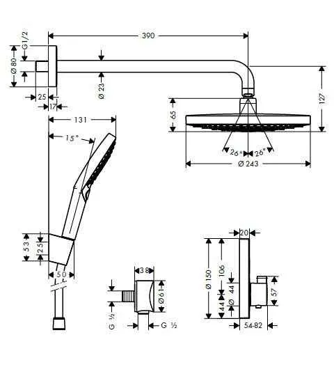 Душова система Hansgrohe Raindance Select S