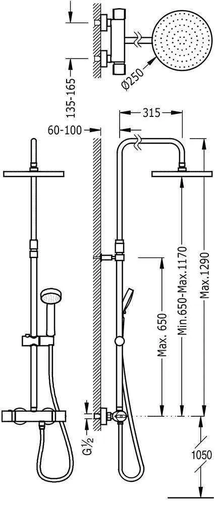 Душевая система Tres Lex 190214