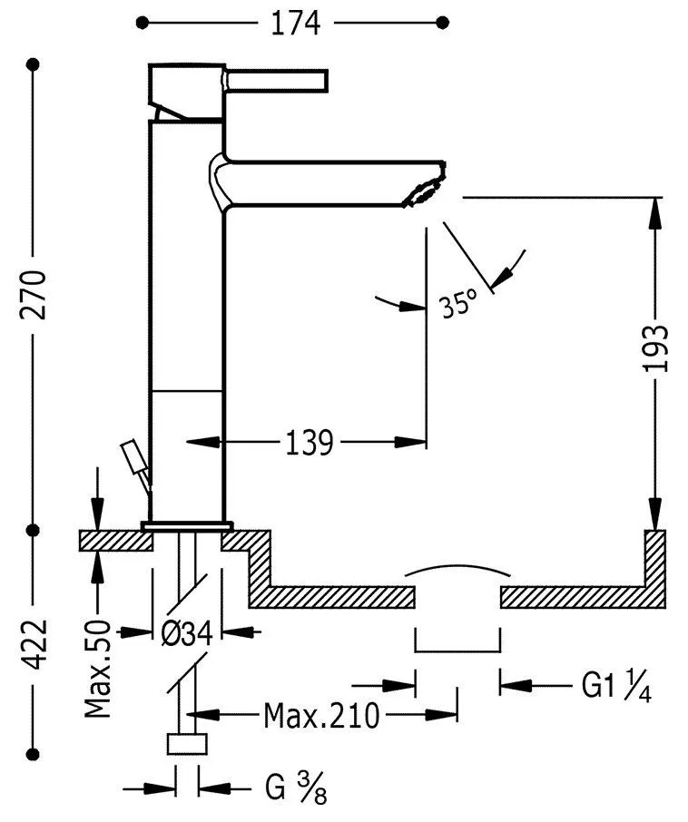 Смесители для раковины Tres Alplus 20321701D