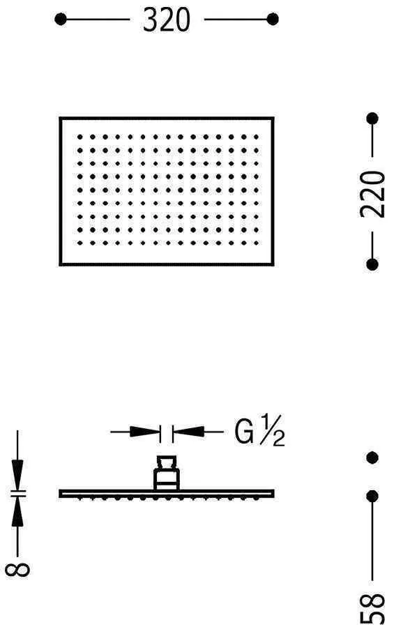 Верхній душ Tres 320Х220 29963202