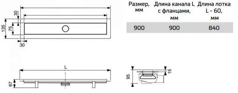 Трап для душа (комплект з внутрішньою частиною) 15103099
