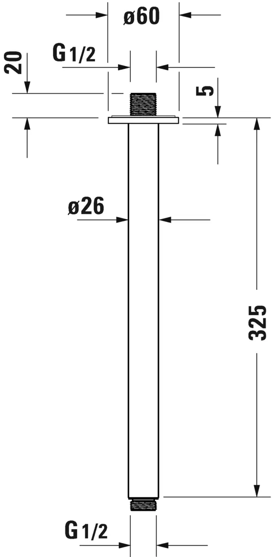 Душевой кронштейн стельовий 325 Duravit UV0670024000