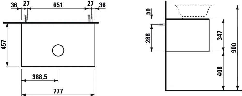 Тумба под умывальник Laufen The New Classic H4060110856311