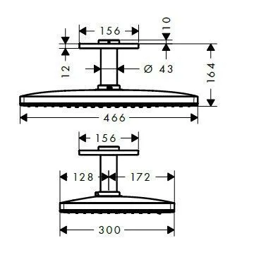 Верхний душ Hansgrohe Rainmaker Select 460 Х 300 2jet 24004600