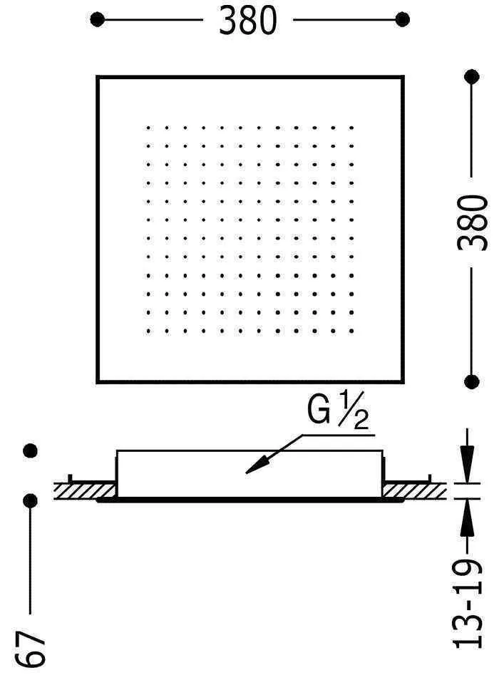 Верхній душ Tres 380Х380 134944OM