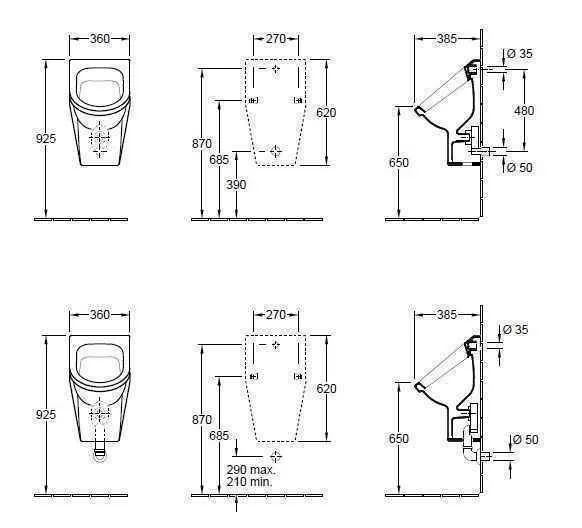 Пісуар Villeroy and Boch Architectura 557400T1