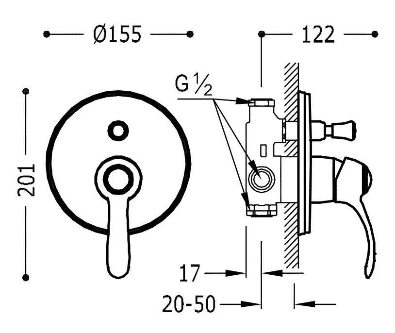 Смесители для ванны / душа Tres Clasic 24218001LM
