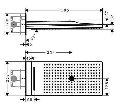 Верхній душз власником Hansgrohe Rainmaker Select 580 x 260 3jet 24011400