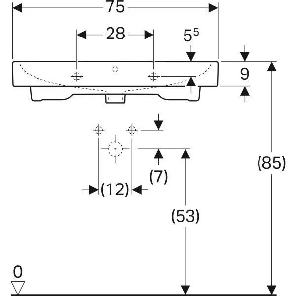 Умывальник подвесной Geberit iCon 124075000