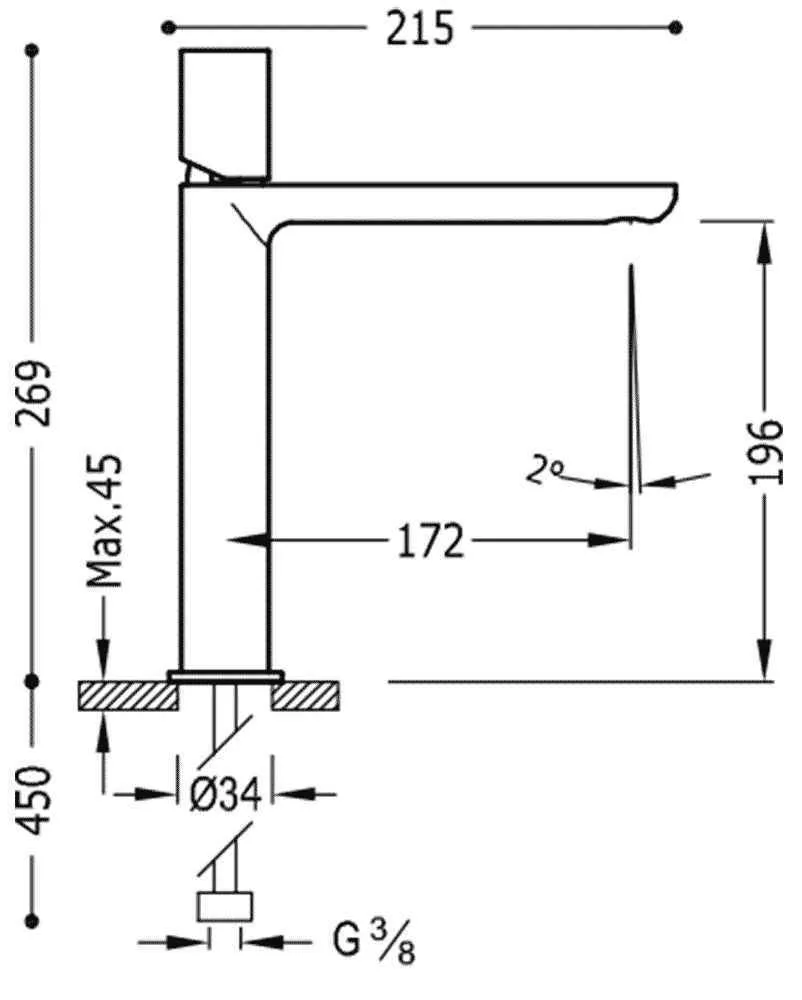 Змішувачі для раковини Tres Loft 20020304OM