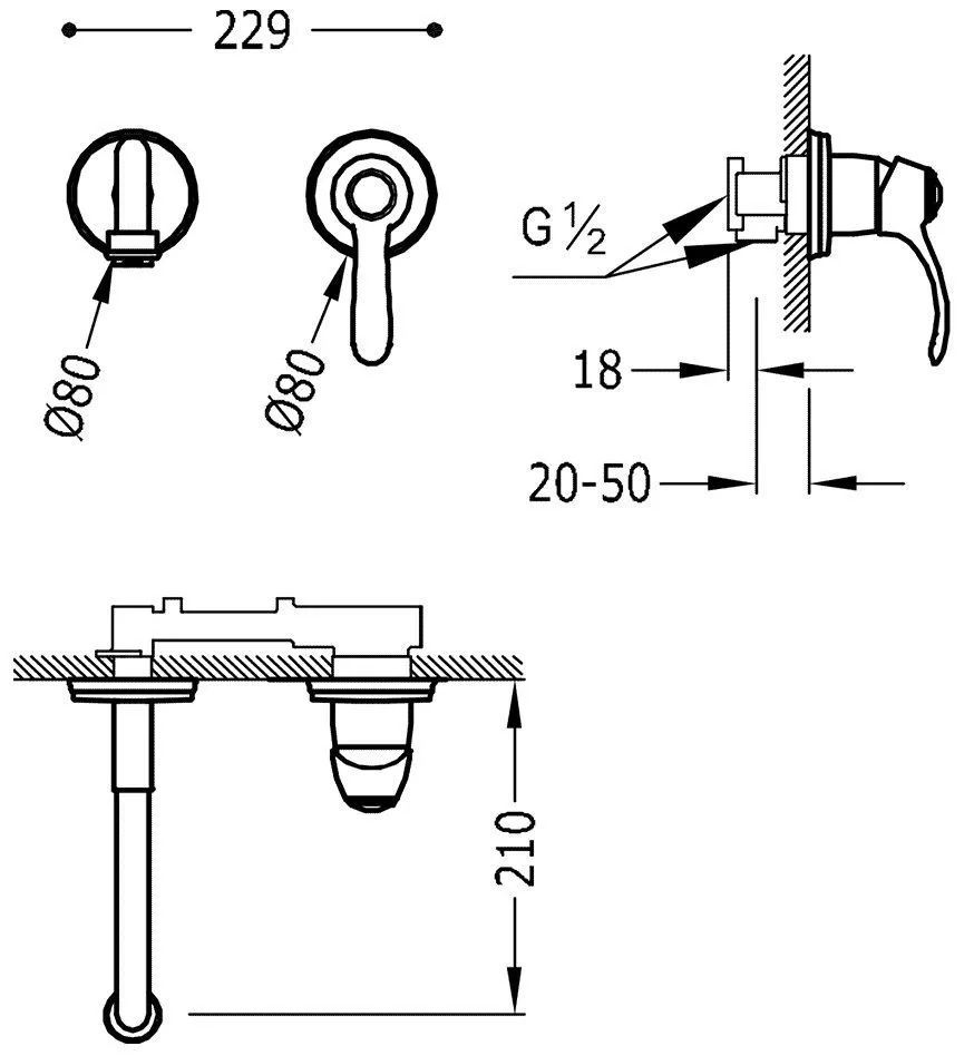 Смесители для раковины Tres Clasic 24220001LM
