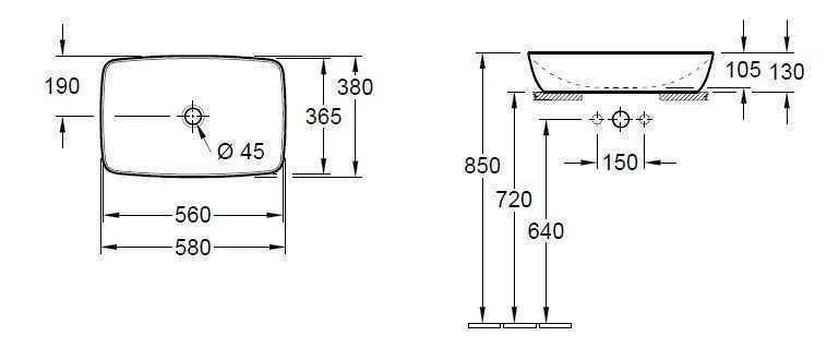 Раковина на стільницю Villeroy and Boch Artis 417258BCT8