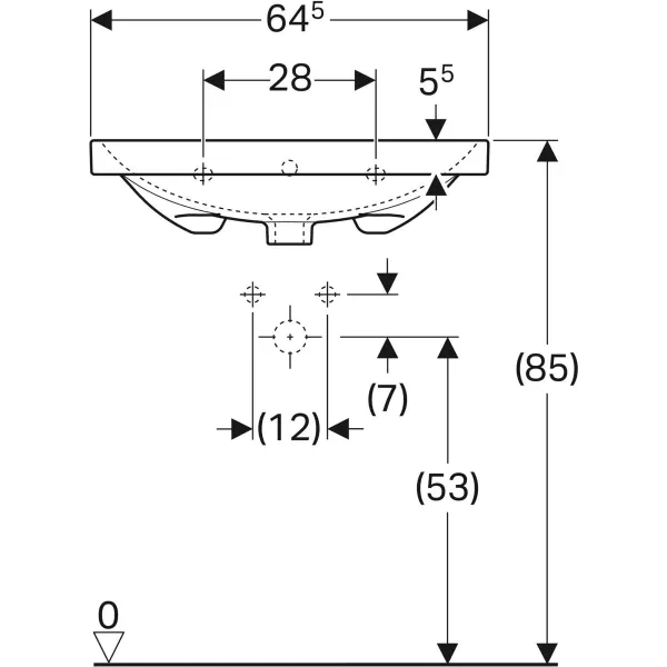 Умывальник подвесной Geberit Acanto 500.621.01.2