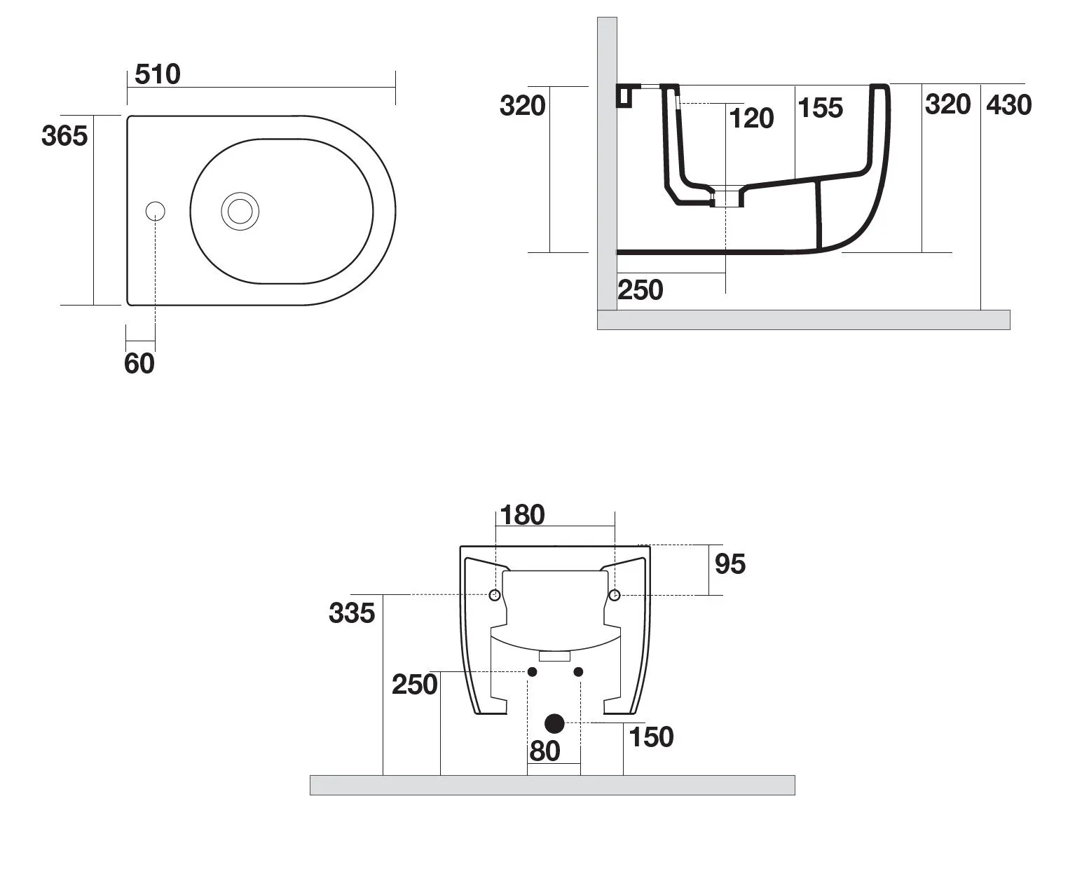 Биде подвесное AXA Glomp 0202001