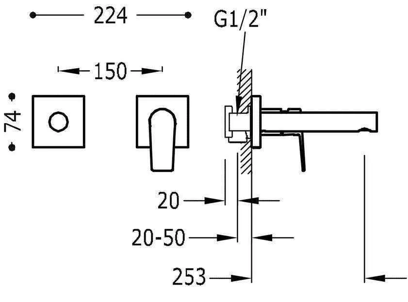 Змішувач для умивальника Tres Project 21120283OM