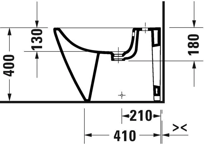 Биде напольное Duravit D-Neo (пристенное) 2295100000