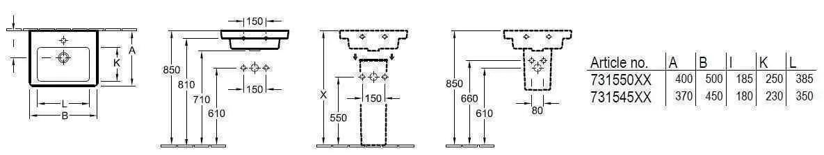 Підвісний умивальник Villeroy and Boch Subway 2.0 73154501