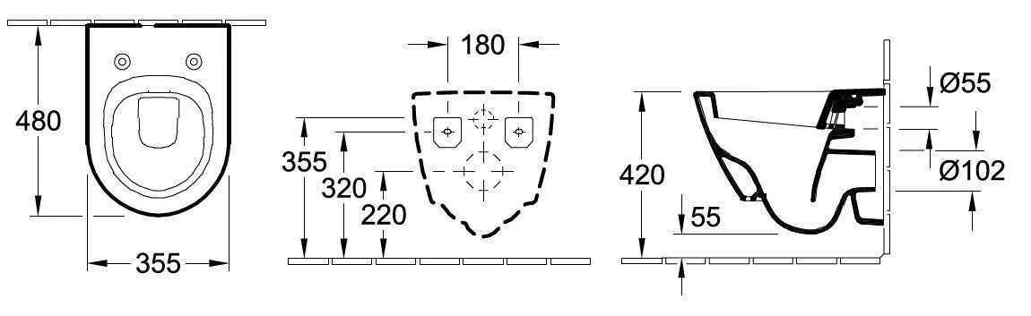 Унітаз підвісний Compact Villeroy and Boch Subway 2.0 560610R1