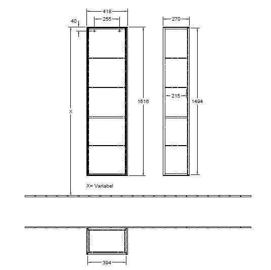 Шкаф для ванної кімнати Finion Villeroy and Boch (лівосторонній) G48000PD
