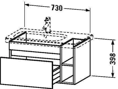 Тумба DuraStyle Duravit  730 x 448 мм (без раковини) DS639409191