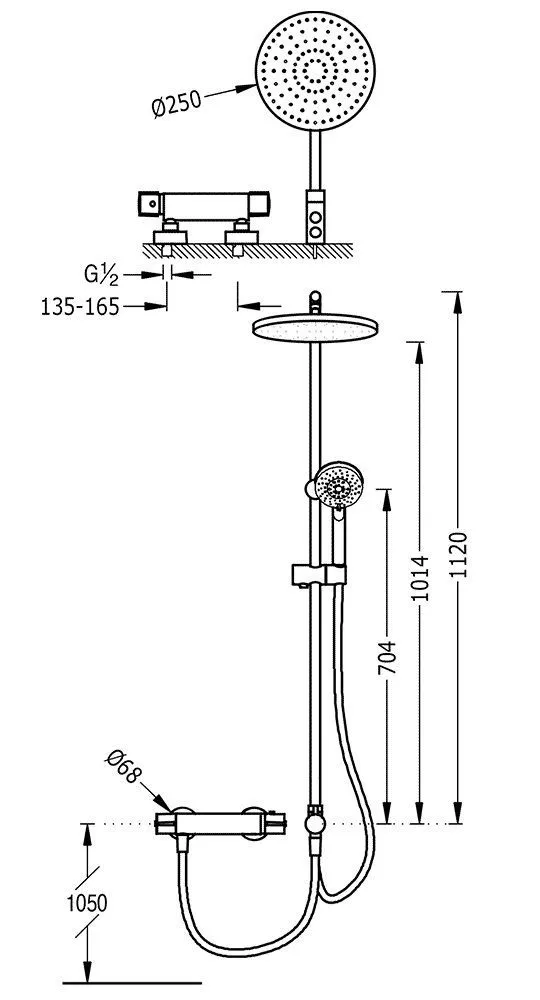 Душова система з термостатом Tres