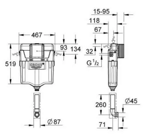 Бачок прихованого монтажу Grohe GD 2 38661000