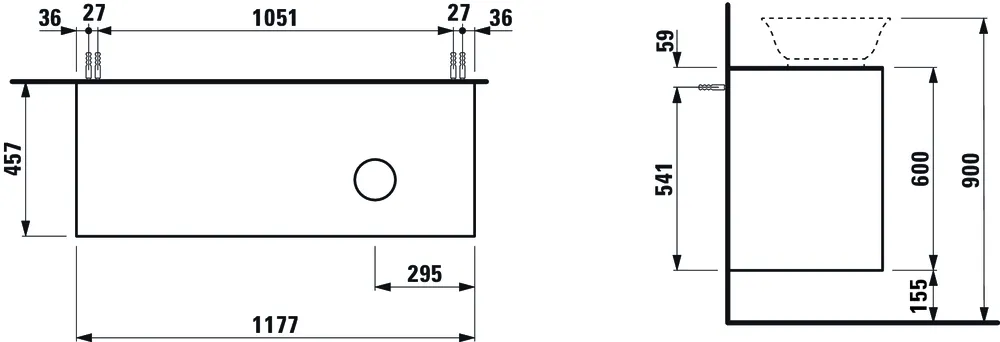 Тумба под умывальник Laufen The New Classic H4060840856311