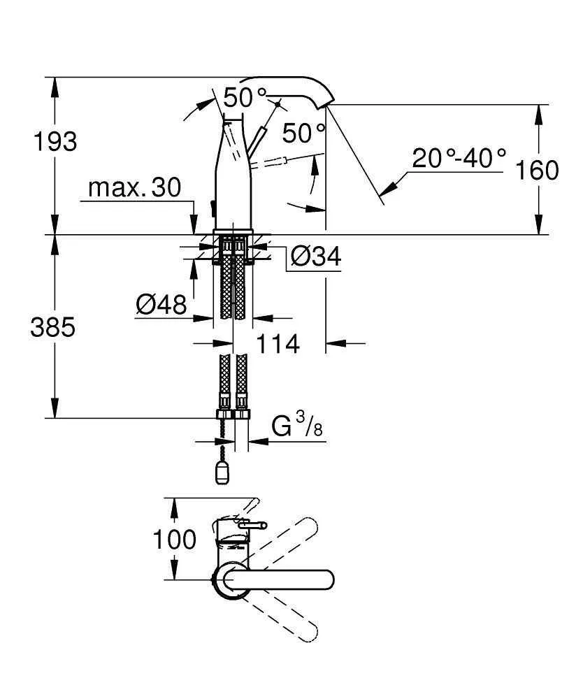 Змішувач для умивальника Grohe Essence 23480001