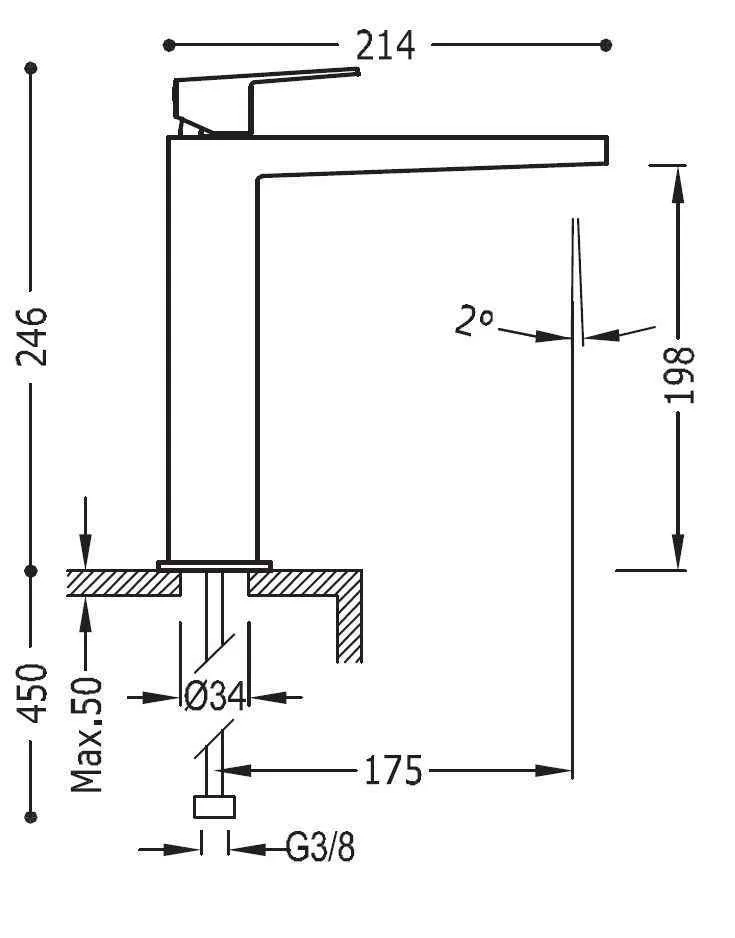 Змішувач на раковину Tres Project 21120301AC