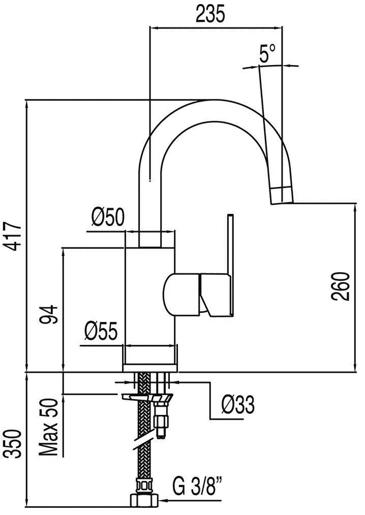 Смесители для раковины Tres Lex 181303