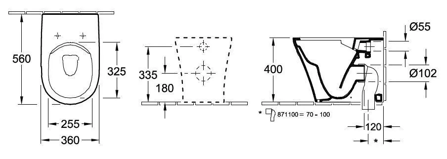 Унитаз подвесной Villeroy and Boch O. Novo (без смывного края) 4624R001