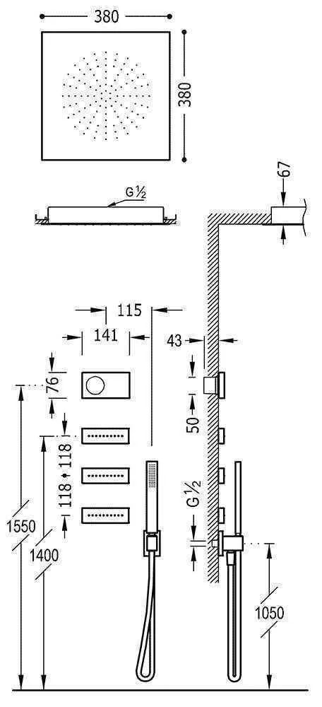 Душова система Tres Shower Technology 09288313AC
