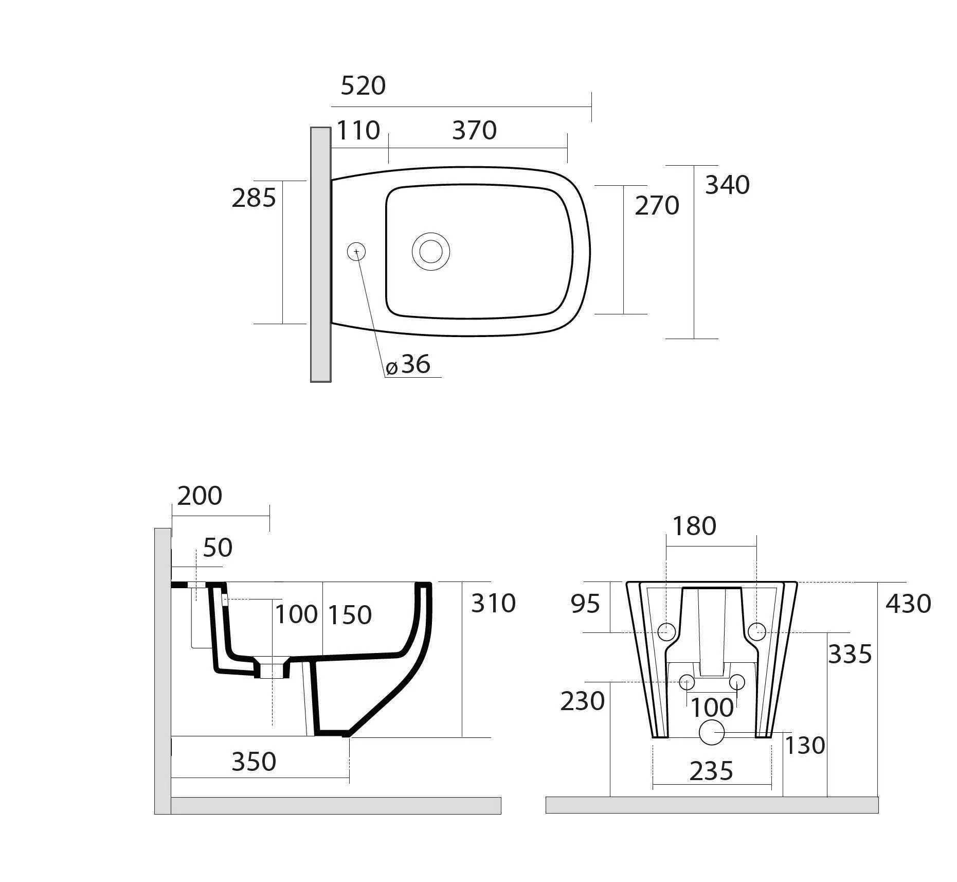 Біде підвісне AXA White Jam 3312801