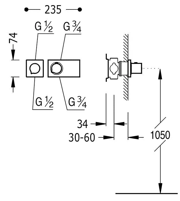 Термостат для душа Tres Block System 20735199BM