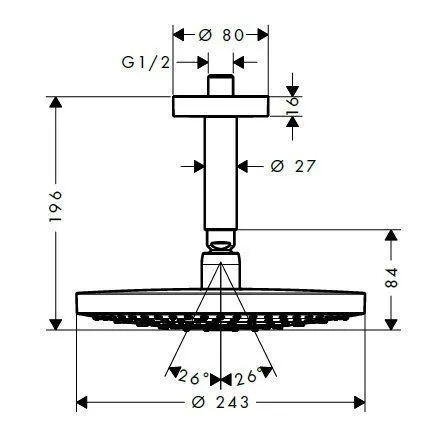 Верхний душ Hansgrohe Raindance Select S Ø240 2jet 26469000